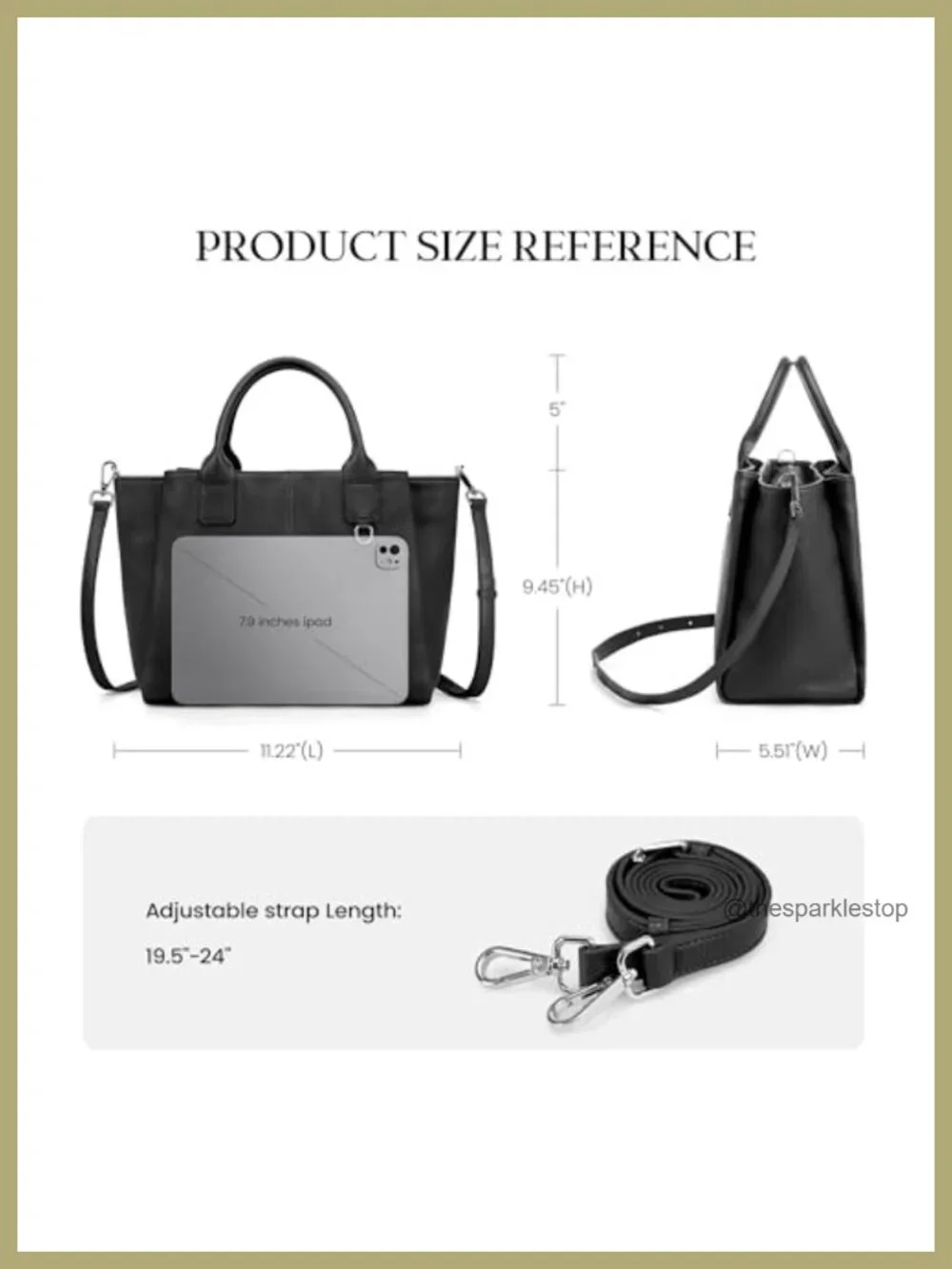 Genuine Leather Satchel Tote, Triple Pocket Top-Handle Crossbody Shoulder Bag